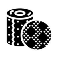 embossed pattern toilet paper glyph icon illustration vector
