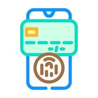 biometric payment authentication fintech color icon illustration vector