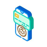 biometric payment authentication fintech isometric icon illustration vector