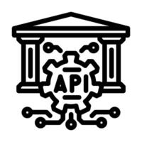 open banking api fintech line icon illustration vector