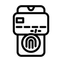 biometric payment authentication fintech line icon illustration vector