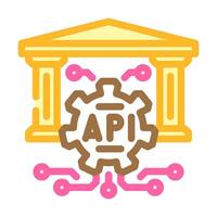 open banking api fintech color icon illustration vector