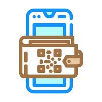 smartphone wallet qr code fintech color icon illustration vector