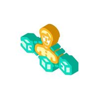 blockchain based identity verification isometric icon illustration vector