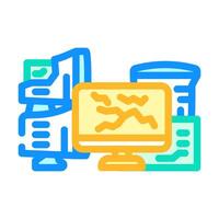 computer screens around e waste pollution color icon illustration vector