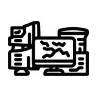 computer screens around e waste pollution line icon illustration vector