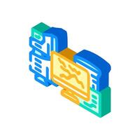 computer screens around e waste pollution isometric icon illustration vector
