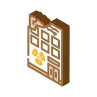 radiation warning on abandoned building radioactive pollution isometric icon illustration vector