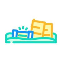 glowing waste field radioactive pollution color icon illustration vector