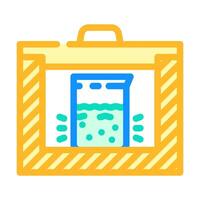glowing liquid container radioactive pollution color icon illustration vector