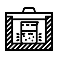 glowing liquid container radioactive pollution line icon illustration vector