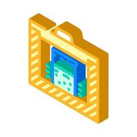 glowing liquid container radioactive pollution isometric icon illustration vector