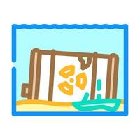 radiactive waste leaking into ocean radioactive pollution color icon illustration vector