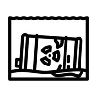 radiactive waste leaking into ocean radioactive pollution line icon illustration vector