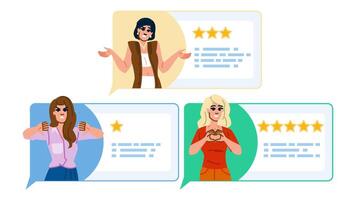 satisfaction woman customer feedback vector
