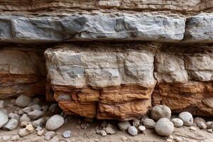 Exploring stratigraphic discordancy in sedimentary rocks revealing Earth's geological history photo