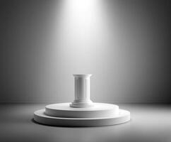 a white empty pedestal for display product photo