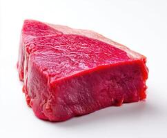 piece of beef steak on isolate white background photo