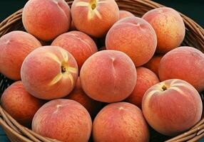 Peach in Wicker Basket photo