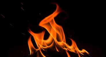 Flame on Black Background photo