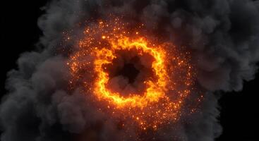 Fire Ring with Dark Smoke photo