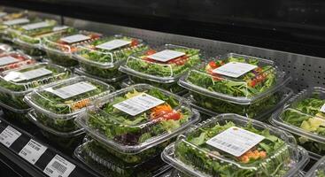 Salad in Plastic Container photo