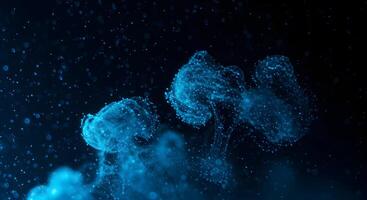 Blue Glowing Plume Abstract Image photo