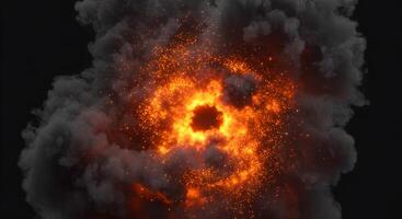 Explosion with Smoke and Particle Effects photo