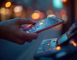 Phone Contactless Payment at Terminal photo