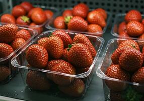 Strawberry in Plastic Container photo