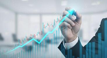 Growth Chart Presentation with Hand and Graph photo