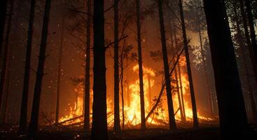 Forest Wildfire in the Woods photo