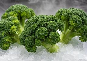 Fresh Broccoli on Freezer. photo