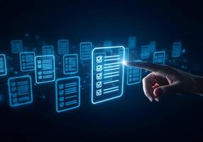 Checklist Selection Using Hand on Digital Document photo