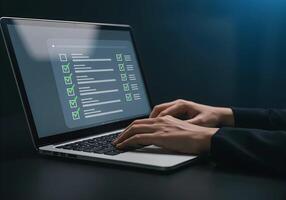 Online Form Laptop Human Hands photo