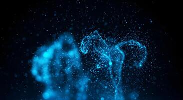 Abstract Particle Cloud in Blue photo