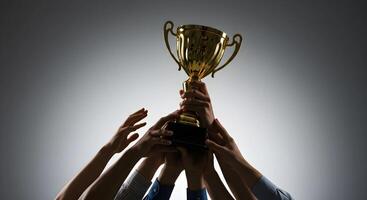 Trophy Held by Hands photo