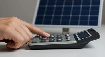 Calculator and Solar Panel photo