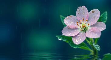 Flower with Glitter in the Rain photo