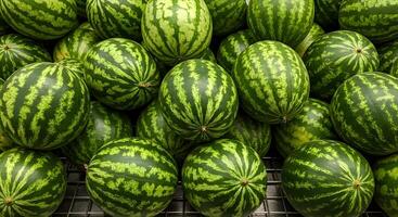 Pile of Whole Watermelons photo