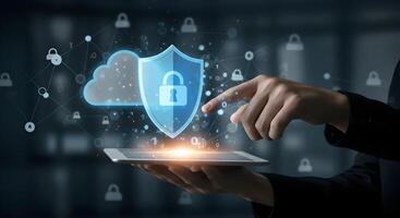 Cloud Security on Tablet Device photo