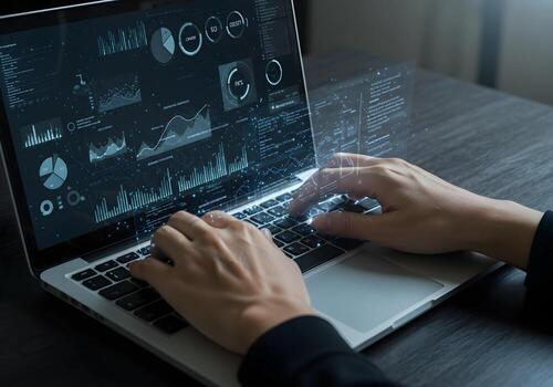 Data Analysis on Laptop photo