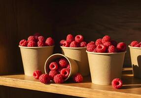 Raspberry in Cup photo