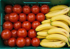 Tomato and Banana in Crate Green photo