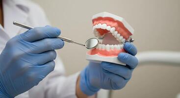 Teeth Model Exam with Mirror photo
