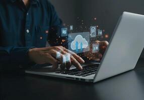 Cloud Computing with Person Using Laptop photo