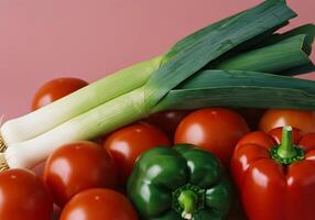 Fresh Vegetables Tomato Leek Pepper Healthy Eating photo