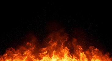 Burning Fire on Black Background photo
