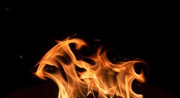 Fire Flames on Black Background photo