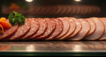 Sliced Meat Assortment with Garnish photo